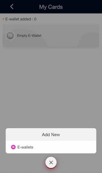Step 3: In the Add New section, continue to select E-wallets